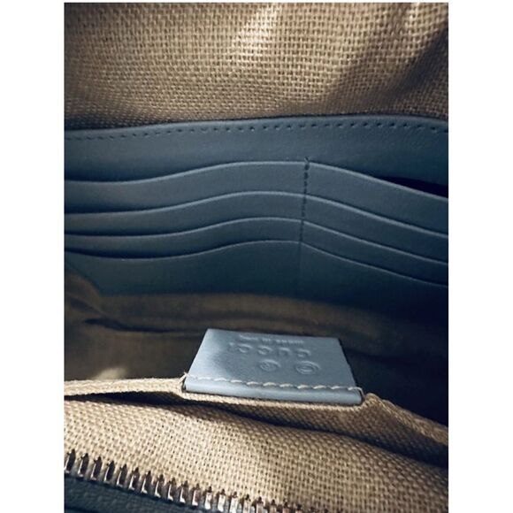 Gucci Micro GG Monogram Blue Leather Crossbody Bag - Picture 3 of 14